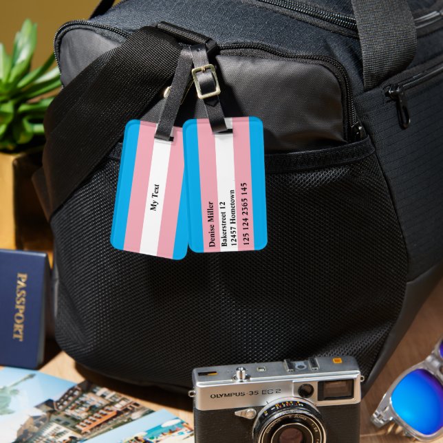 Transgender Pride Flag Luggage Tag (Front & Back)