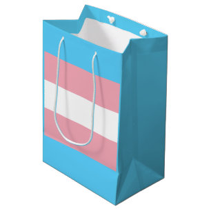 Transgender pride flag medium gift bag