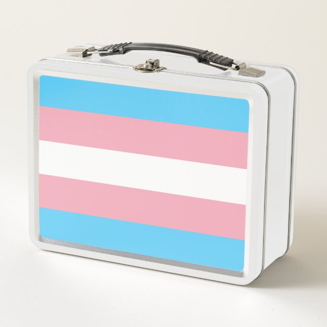 Transgender Pride Flag Metal Lunch Box (Front)