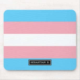 Transgender Pride Flag Mouse Mat
