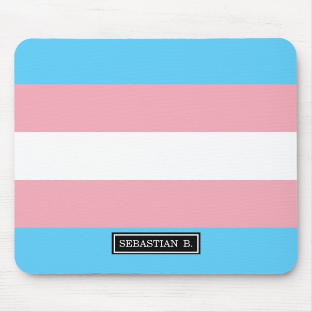 Transgender Pride Flag Mouse Mat (Front)