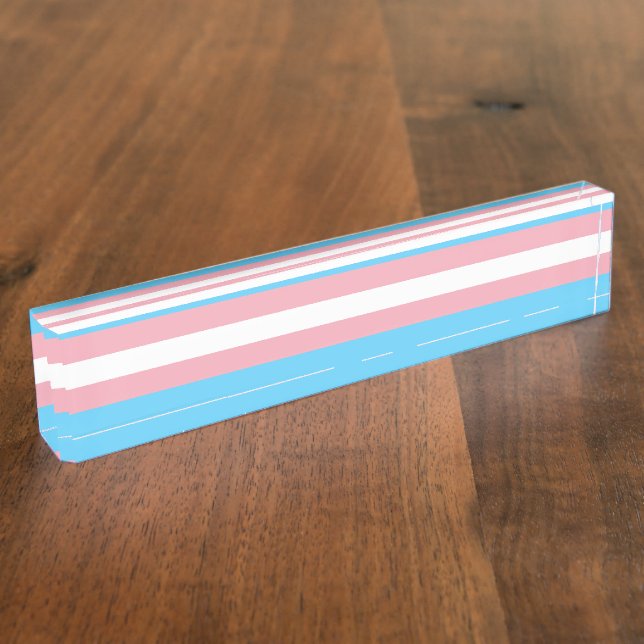 Transgender Pride Flag Nameplate (Side)