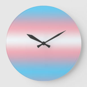 Transgender Pride Flag Pattern Design Large Clock