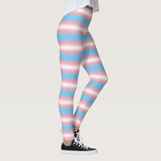 Transgender Pride Flag Pattern Design  Leggings (Right)
