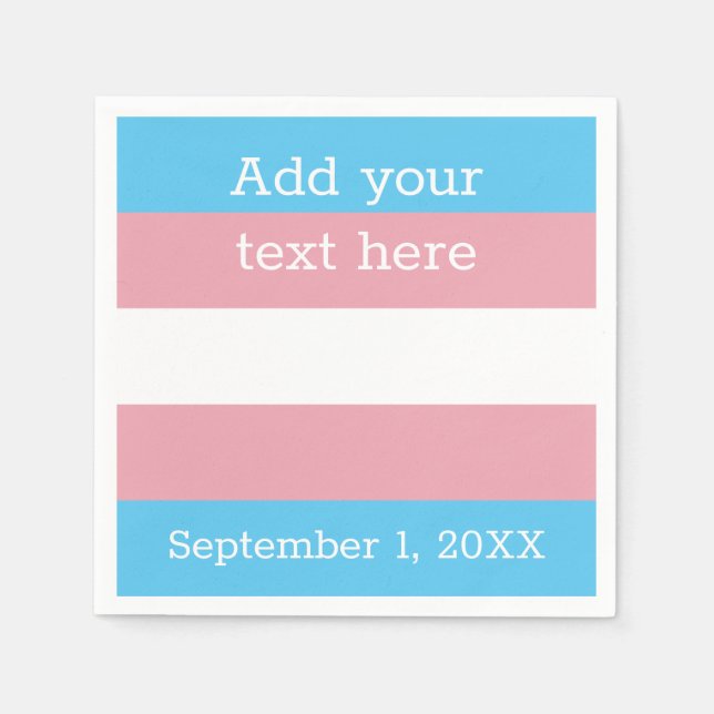 Transgender Pride Flag | Personalised Napkin (Front)