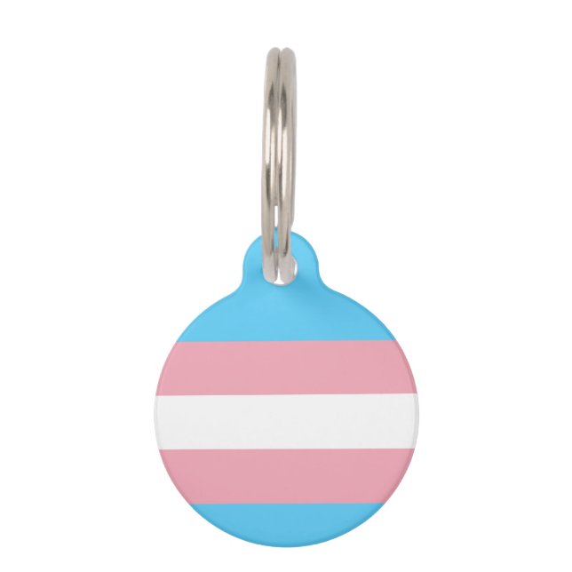 Transgender Pride Flag Pet Tag (Front)
