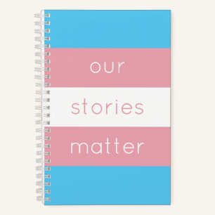 Transgender Pride Flag Pink Blue Stripes Notebook