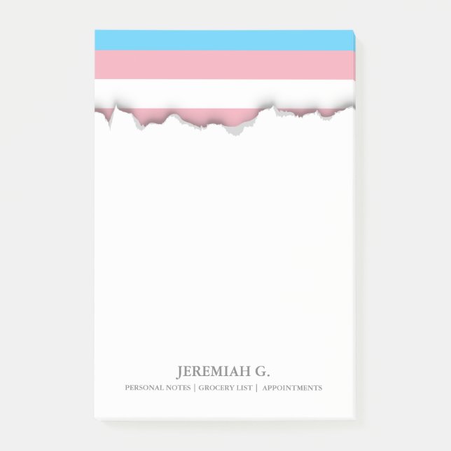 Transgender Pride Flag Post-it Notes (Front)