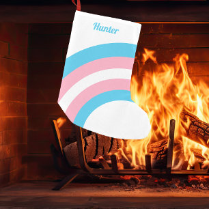 Transgender Pride Flag Rainbow Personalised Small Christmas Stocking