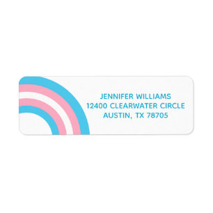 Transgender Pride Flag Rainbow Return Address