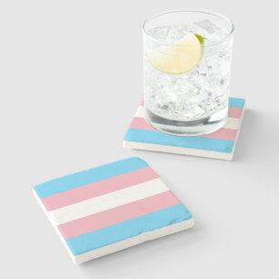 Transgender Pride Flag Stone Coaster