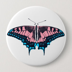 Transgender Pride Flag Swallowtail Butterfly 10 Cm Round Badge