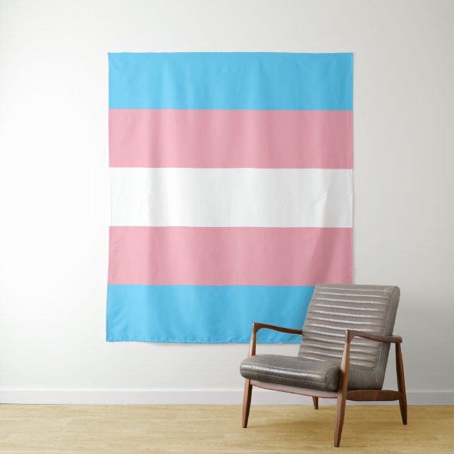 Transgender Pride Flag Tapestry (In Situ)