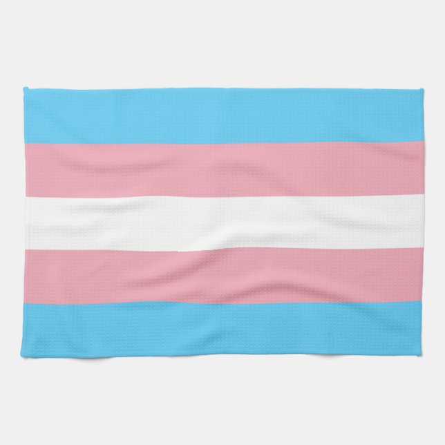 Transgender Pride Flag Tea Towel (Horizontal)
