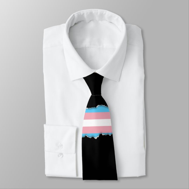 Transgender Pride Flag Tie (Tied)