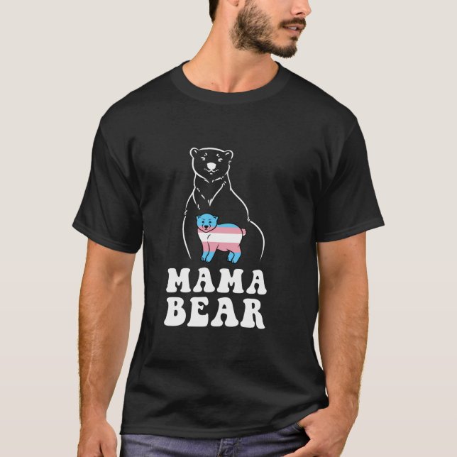 Transgender Pride Flag Trans LGBTQ Mum Mama Bear M T-Shirt (Front)