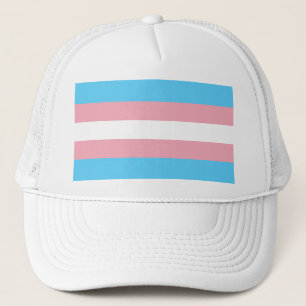 Transgender pride flag trucker hat
