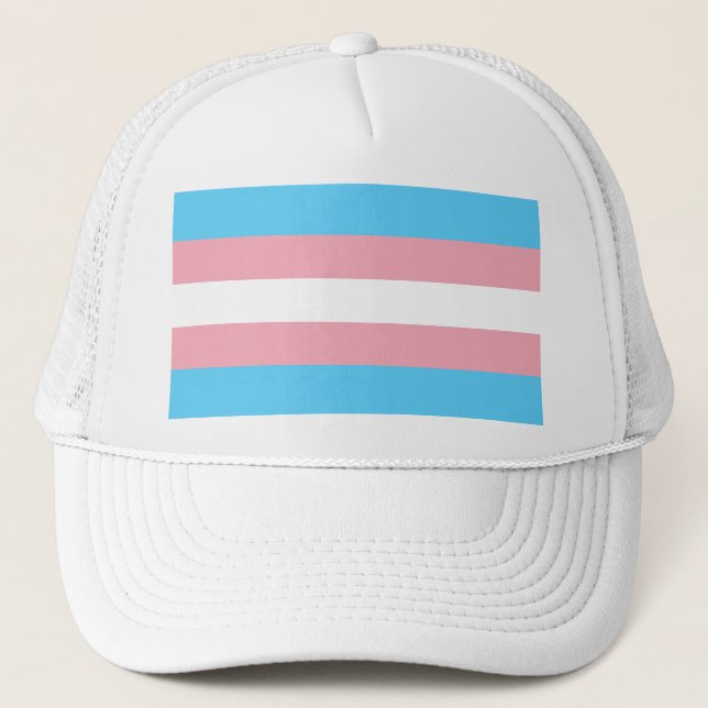 Transgender pride flag trucker hat (Front)