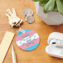 Transgender Pride Flag We Are All Human Keychain