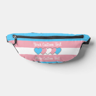 Transgender pride flag with text bum bags