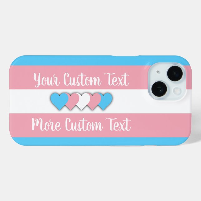 Transgender pride flag with text Case-Mate iPhone case (Back (Horizontal))