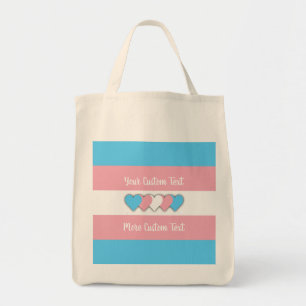 Transgender pride flag with text tote bag