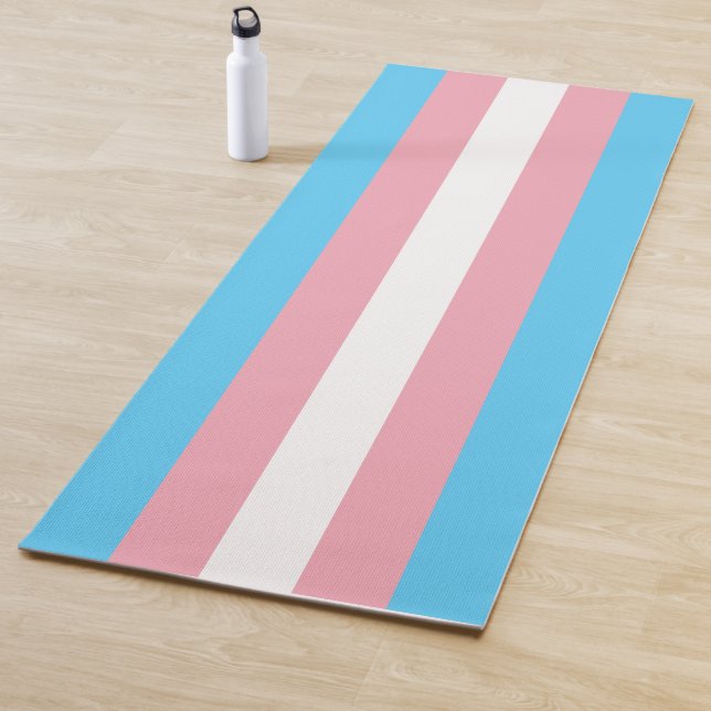 Transgender Pride Flag Yoga Mat (In Situ)