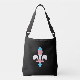 Transgender pride fleur-de-lis crossbody bag