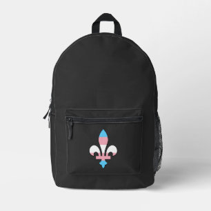 Transgender pride fleur-de-lis  printed backpack