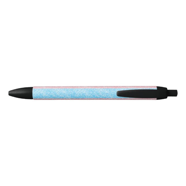 Transgender Pride Glitter Black Ink Pen (Back)