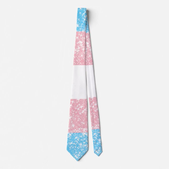 Transgender Pride Glitter  Tie (Front)