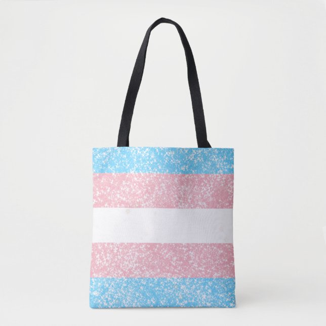 Transgender Pride Glitter Tote Bag (Front)