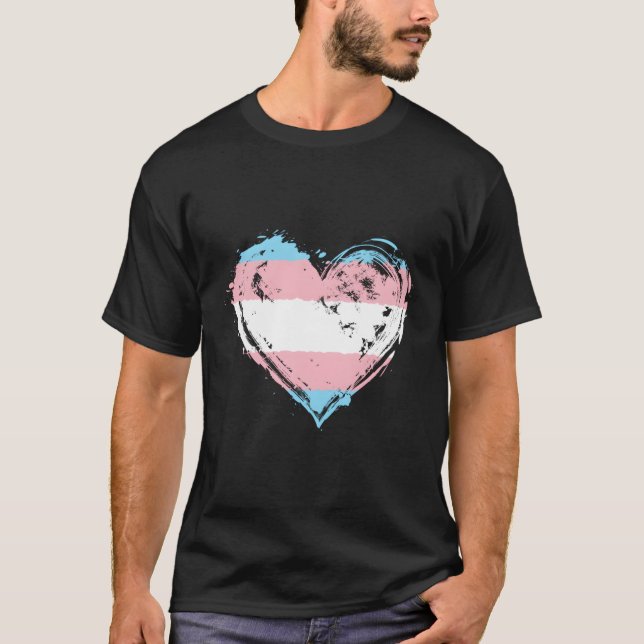 Transgender Pride He Flag Trans Awareness T-Shirt (Front)