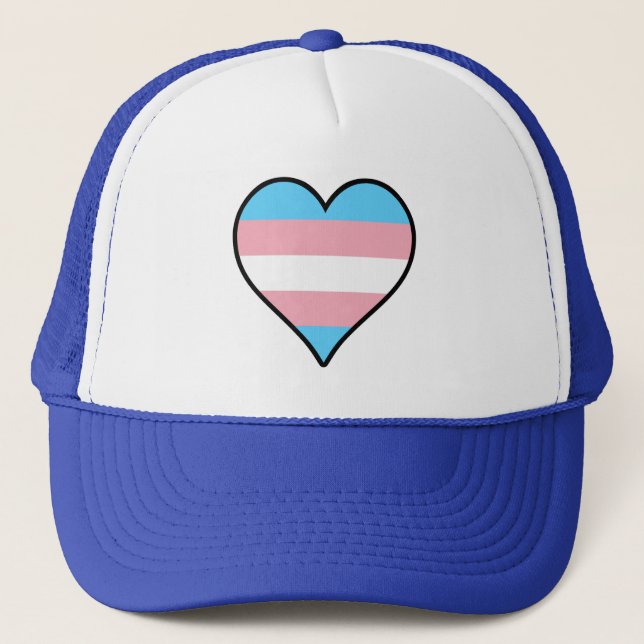 Transgender pride heart Trucker Hat (Front)