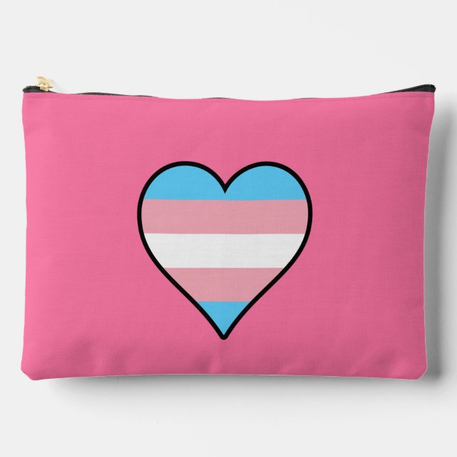 Transgender pride hearts accessory pouch (Front)