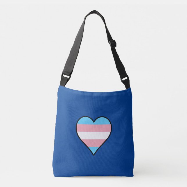 Transgender pride hearts crossbody bag (Front)