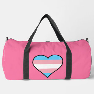 Transgender pride hearts duffle bag