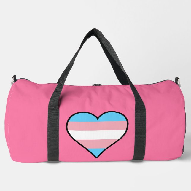 Transgender pride hearts duffle bag (Front)