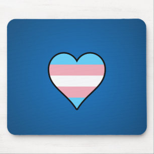 Transgender pride hearts mouse mat