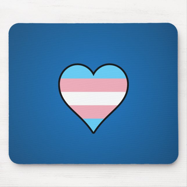 Transgender pride hearts mouse mat (Front)