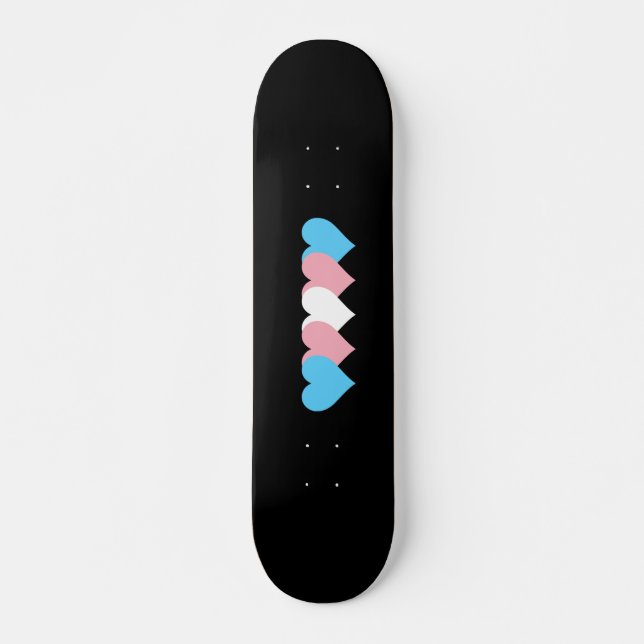 Transgender pride hearts skateboard (Front)