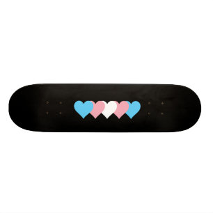 Transgender pride hearts skateboard