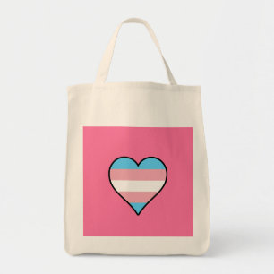 Transgender pride hearts tote bag