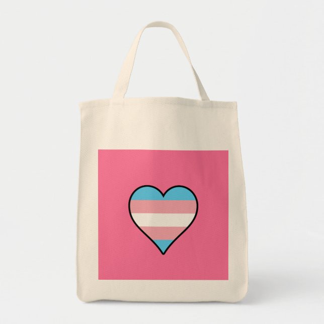 Transgender pride hearts tote bag (Front)