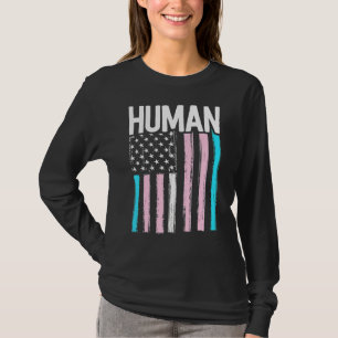 Transgender Pride Human Lgbt Rainbow American Fla T-Shirt
