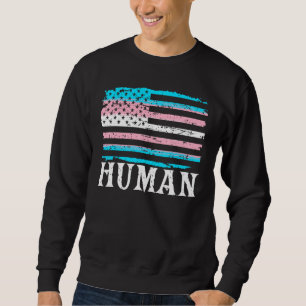 Transgender Pride Human Lgbt Rainbow American Flag Sweatshirt