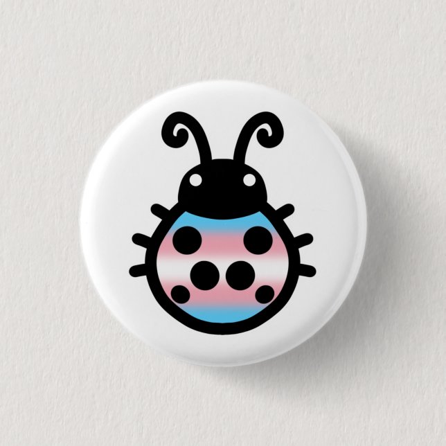 Transgender Pride Ladybug Pin Badge (Front)