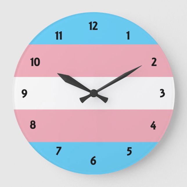 Transgender Pride Large Clock (Front)