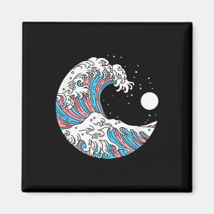 Transgender Pride Lgbtq Trans Flag - Japanese Wave Magnet