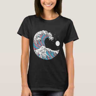 Transgender Pride Lgbtq Trans Flag - Japanese Wave T-Shirt